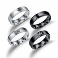 Hot Sale Letter Her King and His Queen Stainless Steel Couple Rings Black and Silver for Men and Women