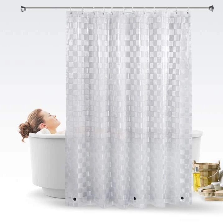 Factory Price 1.2x1.8m 3D Shower Curtain Liner Bathroom Accessories Waterproof Translucent Bathing Sheer Bathroom Curtains