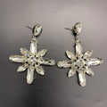 LUOXIN New Flower Rhinestone Earrings Simple Fashion High-end and Niche Earrings for Women