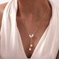 Fashion Pearl Jewelry Italy Retro 18K Gold Plated Waterproof Stainless Steel Pendant Necklaces for Women