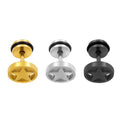 Fashion Stainless Steel Silver Black Gold Plated Star Stud Earrings for Men Women