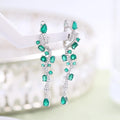 C4795 Abiding Fine Jewelry Zirconia Colorful Natural Green Agate 925 Silver Women's Hanging Women's Drop Dangle Earrings