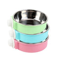 Pet Dog & Cat Food Bowl Hanging Cage Removable Puppy Feeders Solid Plastic Stainless Steel Eco-Friendly Indoor Outdoor Use