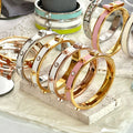 Wholesale Retail Environmental Multicolor Enamel Lady Fashion Bracelet Colorful Bangle Jewelry