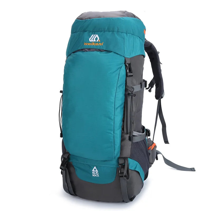 Unisex 65L Outdoor Sports Backpack New Oxford Material for Men's Mountaineering Travel Hiking Camping Rain Cover Polyester