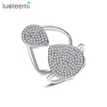 LUOTEEMI Simple Water Drop Shape Finger Crystal Rhinestone Tiny CZ Rings Jewelry Shining Zircon Woman Wedding Ring