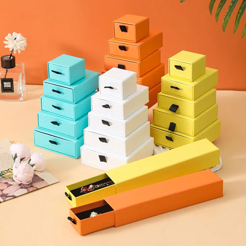 A1  Eco Custom Logo Drawer Jewelry Box Luxury Jewlery Display Gift Box Necklace Bracelet Storage Box Cardboard Jewelry Package