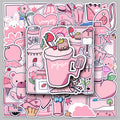 New 50PCS Preppy VSCO girly kawaii aesthetic cartoon piggy pink sticker