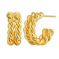 Wholesales Women 18K Gold Plated Huggie Hoop Stud Twist Classic Earrings with Good Quality Jewelry