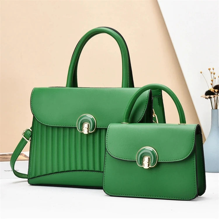 New 2026 Top Quality Luxury Pu Leather Tote Mini Green Women Hand Bags Graffiti