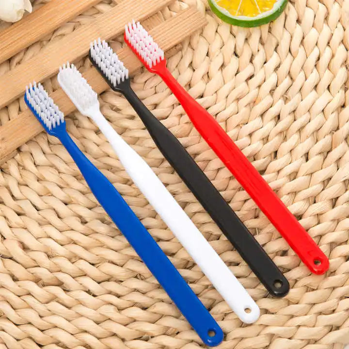 Wholesale Reusable Plastic Toothbrush for Adults with Nylon Bristles Soft Medium Bristle Whitening Home Use