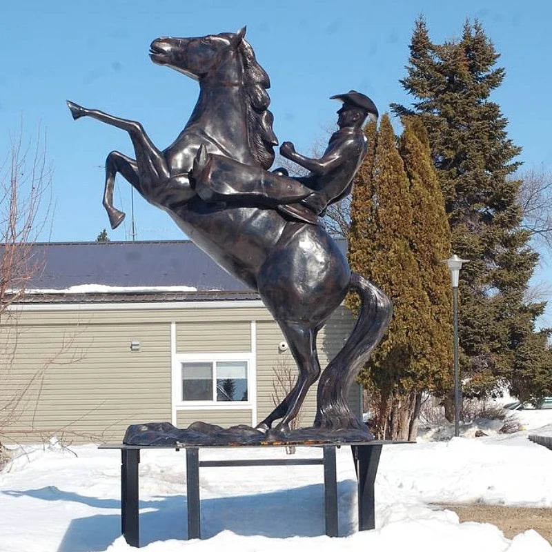 Custom Outdoor Decoration Life Size Cast Bronze Riding Horse Statue Sculpture