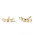 Summer Zircon Earring Studs 925 Sterling Silver Simple Row Drilling Cz Diamond Tiny Small Ear Studs