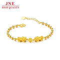 Zhou Jia Same Style Double Pixiu Buddha Beads Bracelet Gold-Plated Fashion Live Broadcast Style Ball Bracelet Wholesale