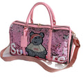 2022 Customized Red Glitter Sequin Travel Organizer Handbag for Women Wholesale Ladies Luggage with Zipper Closure