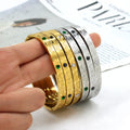 6mm Wide Stainless Steel Bangle Bracelet Stylish Unisex PVD Plated Gold Silver Color Solid Metal Religious Accessories