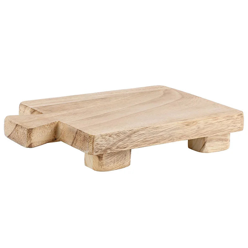 Rustic Farmhouse Wooden Sink Soap Tray Candle Plant Tray Wood Pedestal Stand Craft for Bathroom