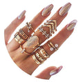Fashion High Quality Wholesale Gold Bohemian Stackable Ring Set Knuckle Women Ring