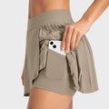 High Waist 2-Piece Set for Adult Women Tennis Skirt With Pockets Mini Tennis Wear Skirt Set Tennis Skirts for Girls Kids