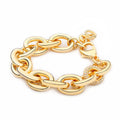 Punk Big Crystal Chain Link Charm Bracelet Bangle Gold Color Femme Women Girls