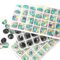 Lucky K9 Top Quality Sew on Rivoli Button  Crystal ab Hematite Sew on Rhinestone Button Crystal n Rivoli for  Sofa and Clothes