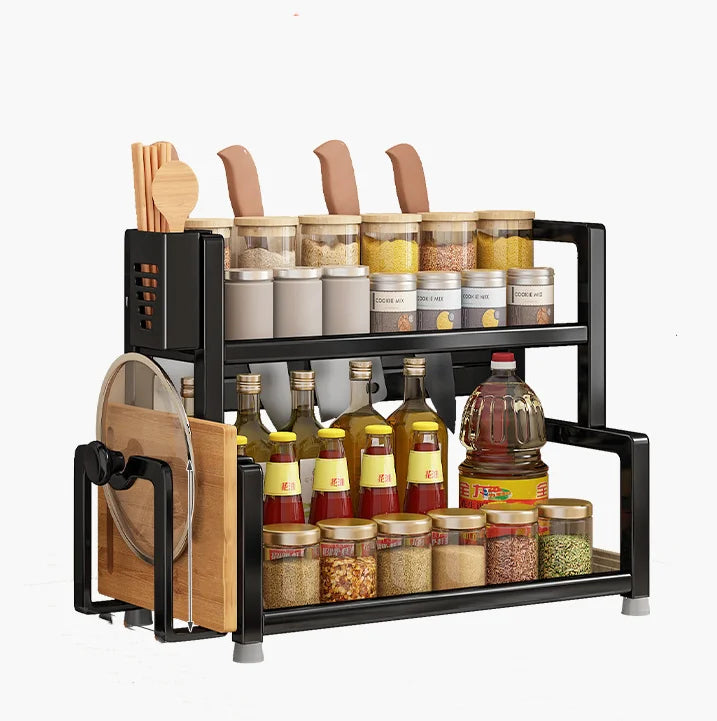 Hot Sale New Design 3-Tier Stainless Steel Standing Rack Easy Installation Kitchen Storage Organizer for Spice and Food Storage