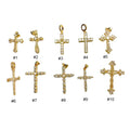 CZ8101 18K Gold Plated Micro Pave CZ Diamond Cross Charms Cubic Zirconia Inlaid Catholic Religious Pendants for Jewelry Making