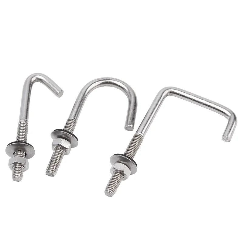Carbon Steel Galvanized Heavy Duty M14 - M30 L Bolt Concrete Fixed Forged Hook Anchor Bolt M12 and Washer Hex Nut 7 Hook Bolt