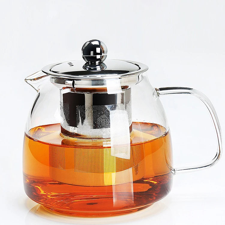 Wholesale Free OEM High Borosilicate Heat Resistant Teapot With Infuser Glass Teapot Set Teapot With Infuser