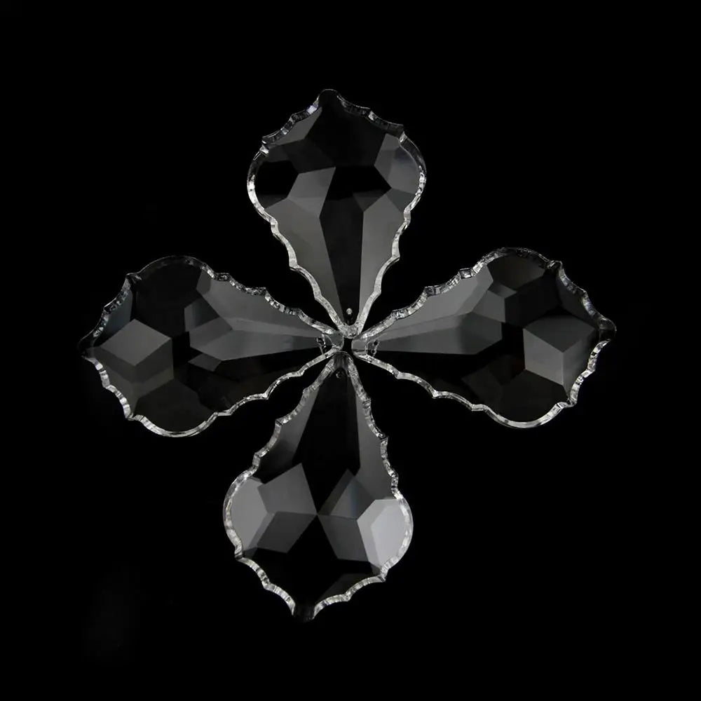 Hot Discount 50mm 10pcs Clear Maple Leaf Glass Chandelier Parts Prism Lighting Crystal Pendants for Home