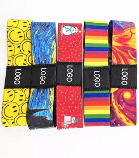 Custom Made Polyester Handmade Fabric Woven Wristband Sublimation Friendship Wristband for Festival Promotional Wristbands
