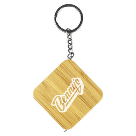 Small Compact Bamboo Tape Measure Keychain 2 Meters Long Metal Ruler Tap Promotional Gifts TM004 Bamboo Tape Measure Key Ring