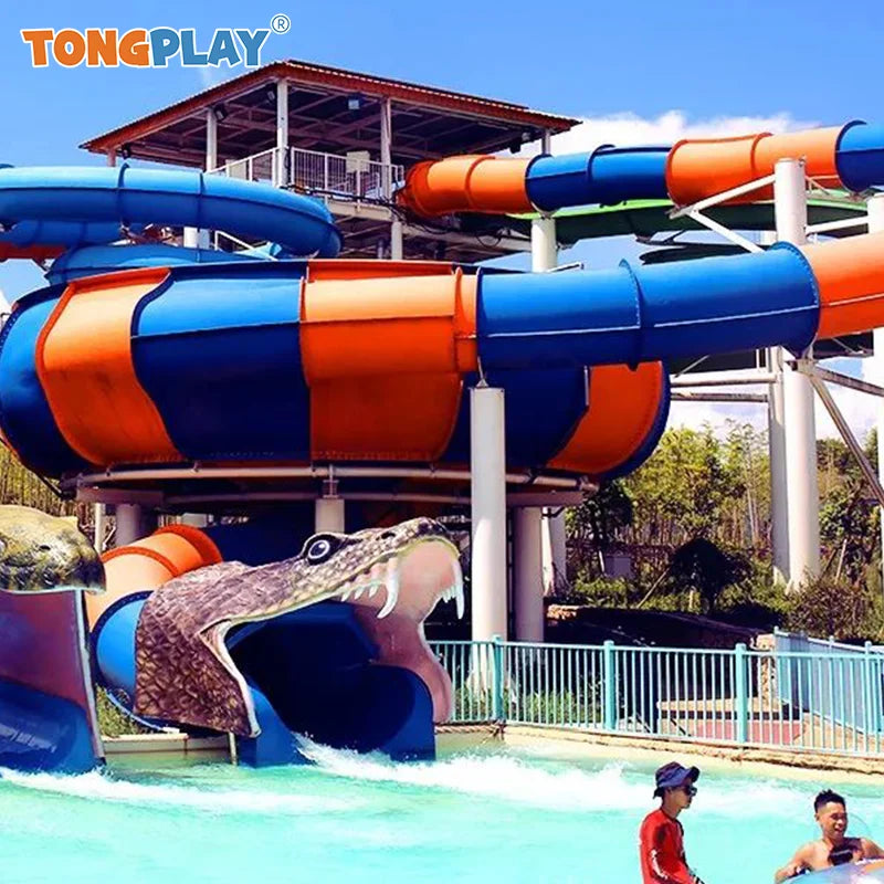 Water Entertainment Equipment Fiberglass Big Bowl Water Slide Aqua Amusement Park Customized Prices