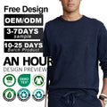 Custom Crewneck Manufacturers Long Sleeve Organic Cotton Blank Solid Color Oversized Vintage Crew Neck Sweat Shirts Men Pullover