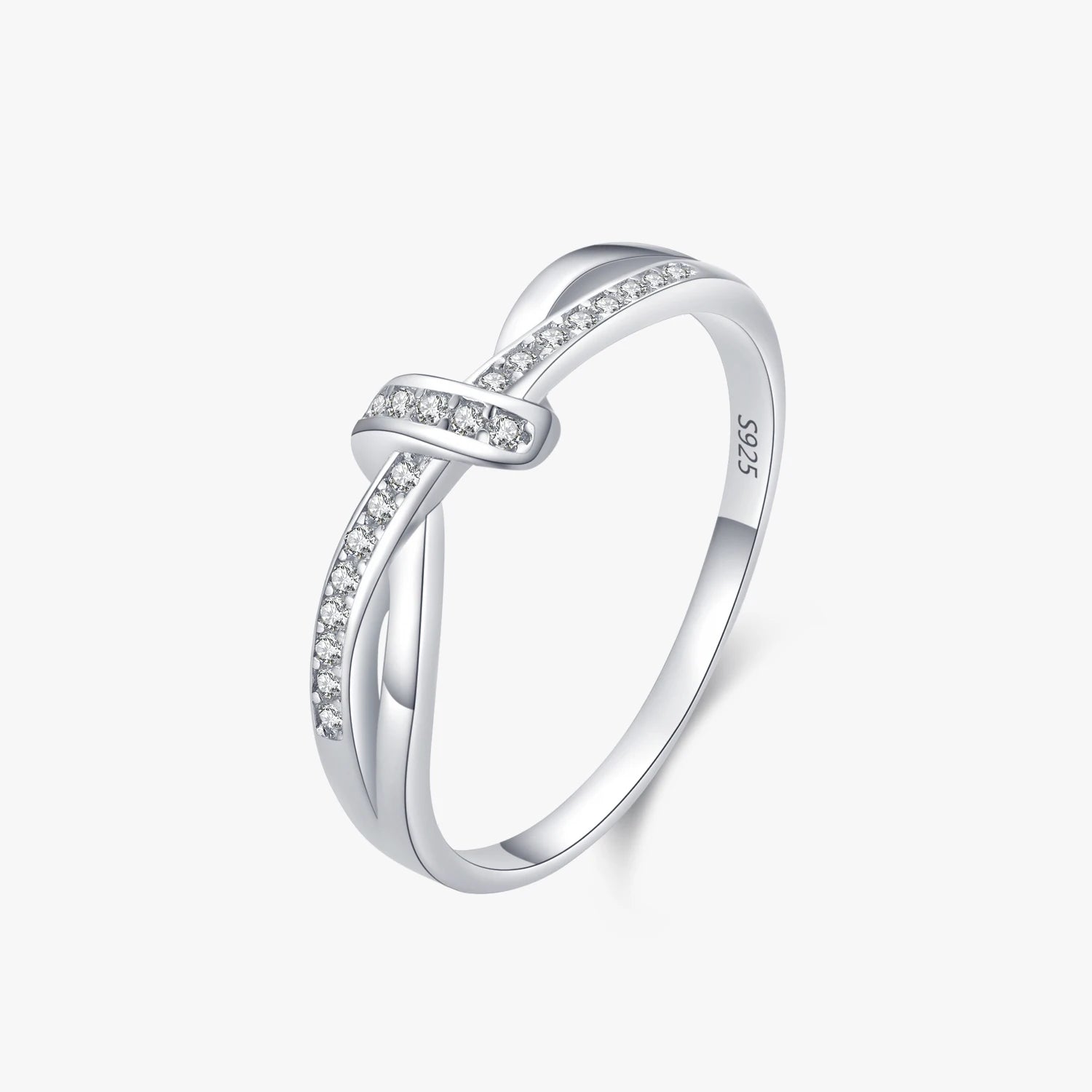 Ailmay Silver Rings Intertwined Lines Finger Rings for Women Classic Luxury 925 Sterling Silver Fashion Jewelry