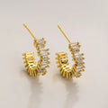 Custom Crystal Iced Out  Earrings Stainless Steel Gold Plated Hoop Earring  Jewelry