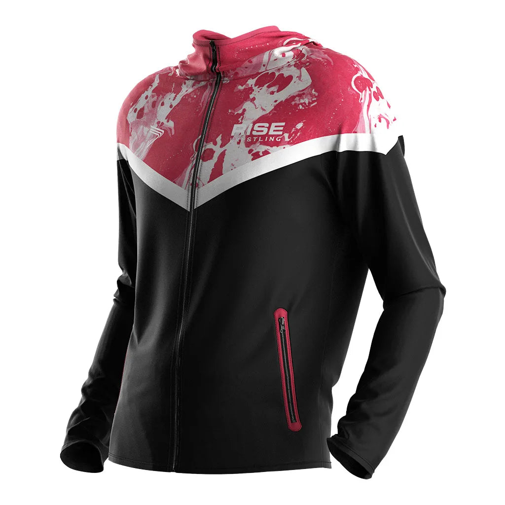 Latest Sublimation Unisex New Design Wrestling Hooded Sweat Suits Zipper up Hoodies Jacket Sweatsuit Zip Hoodie Men