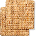 Wholesale Natural Big Size 30cm 40cm Square Water Hyacinth Woven Placemats Pads Place Mats Dining Table Placemat