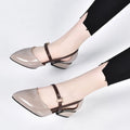 Fashion Casual Loafers Shoes for Women Patent Leather Silp-On Shoes Thick Low Heels Femme Sandals Women Business Office Shoes