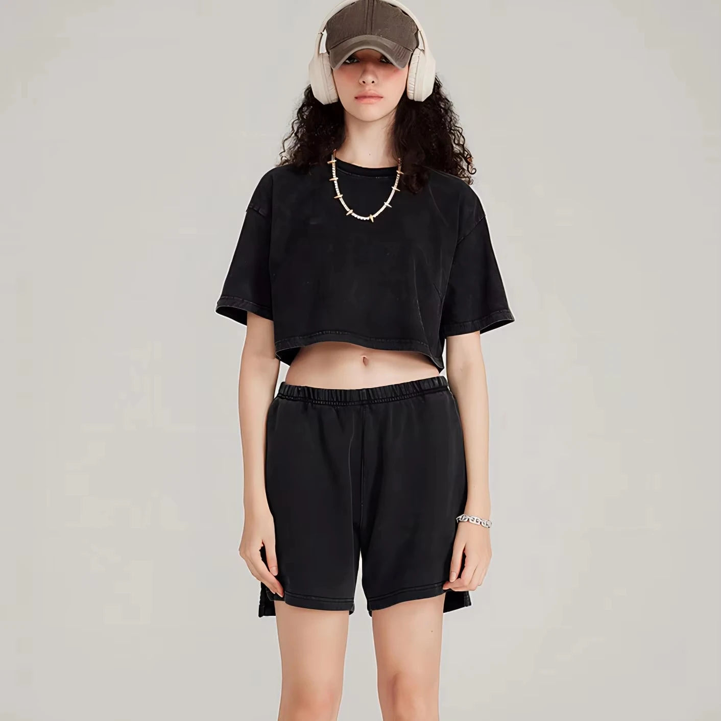 Women Cotton Two Piece Biker Short Set Outfits Custom Summer 2026 Seamless Tank Top Biker Short Sets for Women
