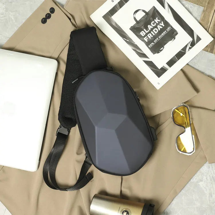 Back Pouch Small Mobile Phone Pu Leather Sport Side Chest Sling Crossbody Luggage Travel Shoulder Messenger Bag for Men Women