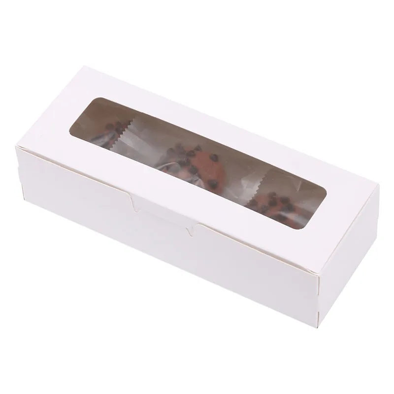 Rectangular  Macaron Packing Box Mung Bean Cake Dessert Packing  Carry Box Small Cake Baking Pastry Box with  Transparent Window