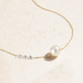 LOZRUNVE 925 Sterling Silver 18k Gold Diamond Freshwater Pearl Charm Necklace Set