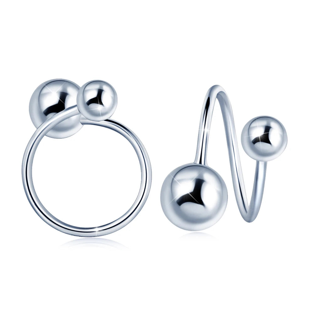 Classic 925 Sterling Silver Spiral Shape Screw Back Earrings Fine Jewelry Designer for Weddings Parties and Gifts