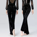 Light Luxury Velvet Casual Flare Trousers High Waist Pants Ballet Yoga Dance Pants
