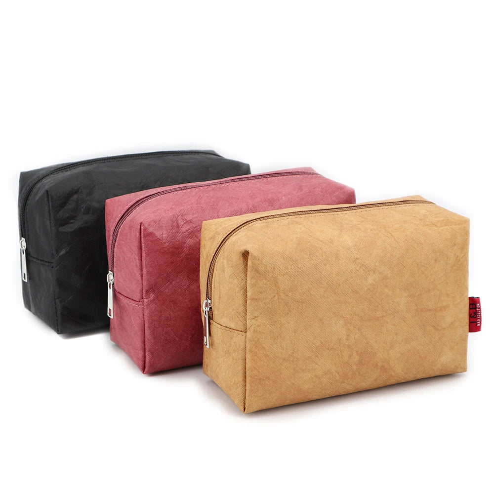 Promotional Waterproof Dupont Tyvek Washable Paper Toiletry Bag Cosmetic Makeup Brush Bag Eco-friendly Tyvek Wash Bag