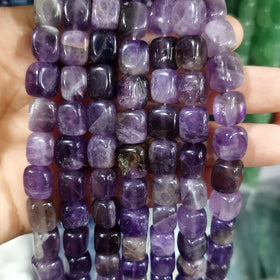 8-10MM Natural Amethyst Gemstone Loose Square Cube Beads Stone Healing Power for Jewelry Making DIY Bracelet Necklace