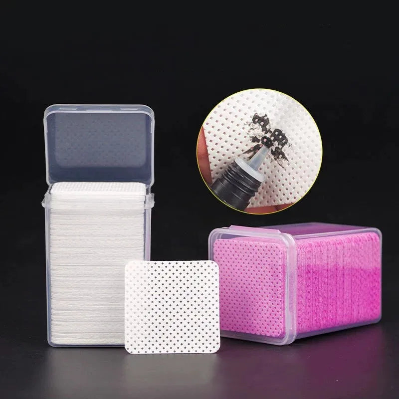 Private Label 200pcs Soft Lint-Free Non-Woven Fabric Glue Wipes Lash Adhesive Wipe for Eyelash Extensions Nail Polish Remover