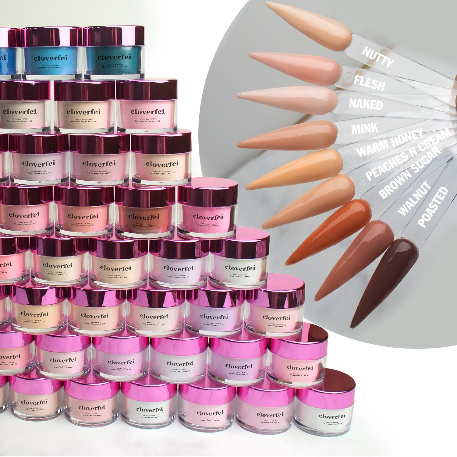 Private Label Wholesale Buttery Acrylic Powder Supplies 2 in 1 Pink Clear Dip Cover Acrylic Powder Set for Nails