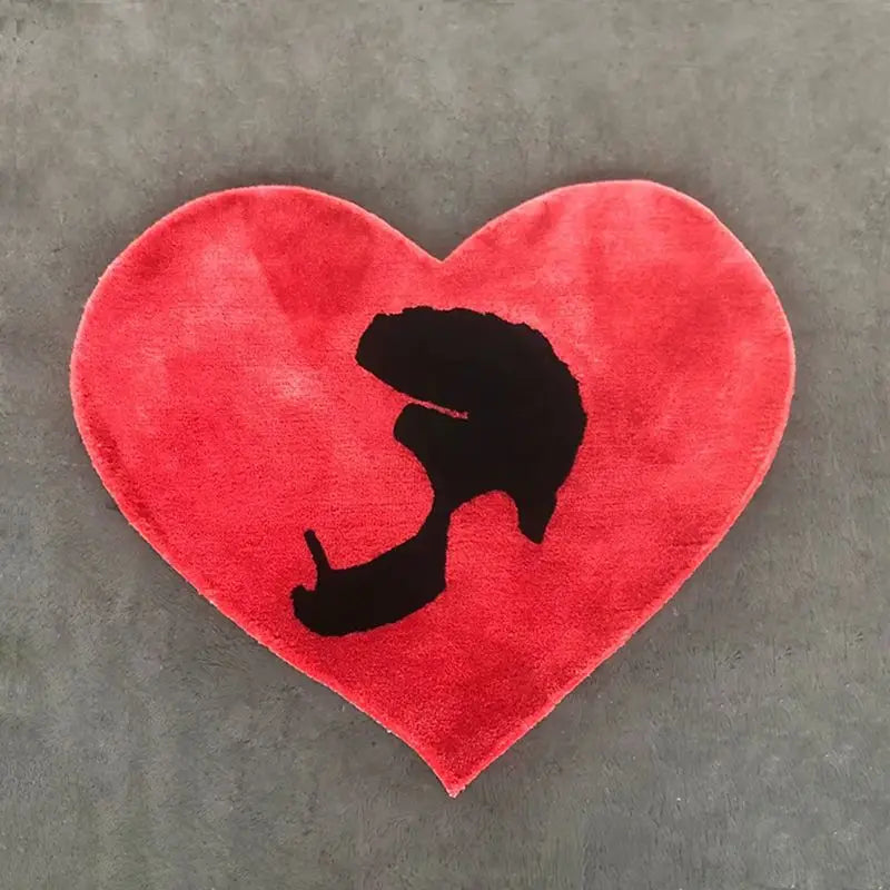 Custom Hand Made Tufted Rug Brand Heart Logo Shape Carpets Custom Die Cut Tufting Rugs
